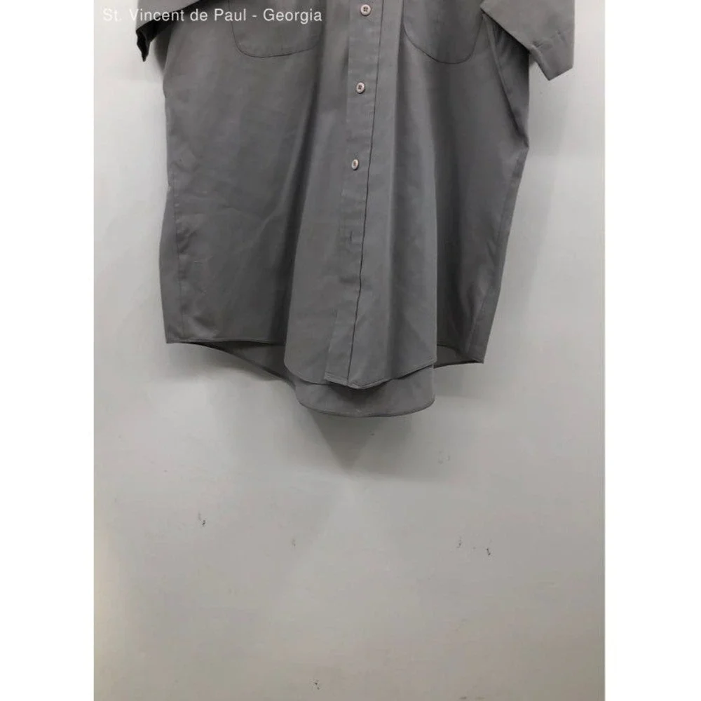 Men's Levi"s Gray Vintage 80s Short Sleeve Button Down Shirt - Size Large - Picture 3 of 9